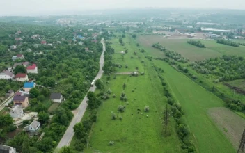 Stock Video Panoramic View Of A Rural Town