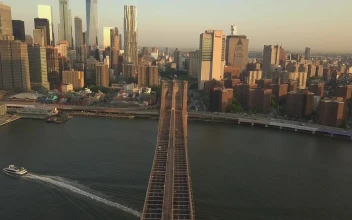 Stock Video Panoramic View Of The Manhattan Skyline In Usa