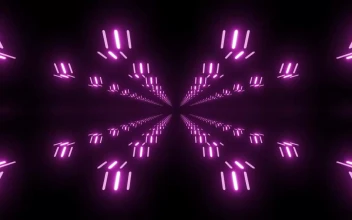 Stock Video Parallel Surfaces Of Purple Neon Lights