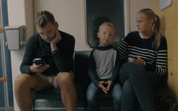 Stock Video Parents With Their Child On The Train