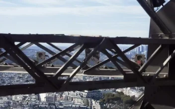 Stock Video Paris Cityscape From Eiffel Tower Elevator