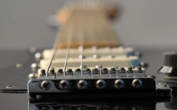 Stock Video Parts Of An Electric Guitar