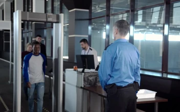 Stock Video Passengers Going Through Airport Security