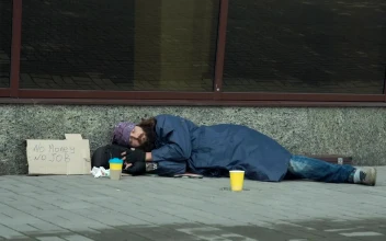 Stock Video Passerby Giving Money To Homeless