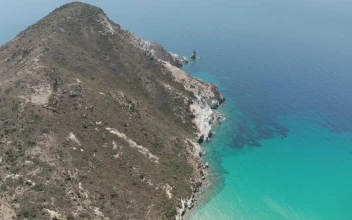 Stock Video Peaceful Coastline With Turquoise Blue Sea