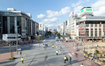 Stock Video Pedestrian Path And Streets Of A City