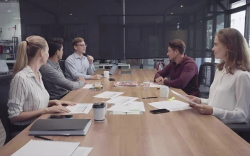 Stock Video People Celebrating At A Business Meeting