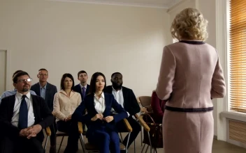 Stock Video People Clapping Standing In A Formal Meeting