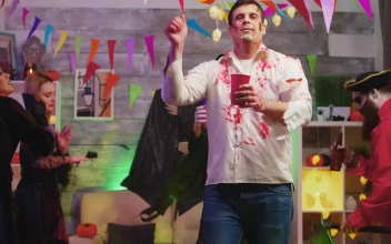 Stock Video People Dancing At A Halloween Costume Party
