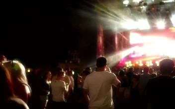 Stock Video People Dancing At A Music Festival
