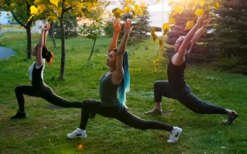 Stock Video People Doing Yoga In The Park