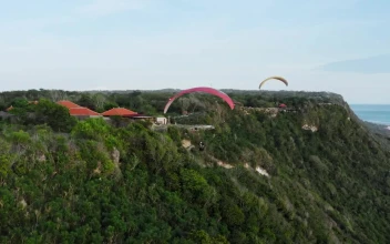Stock Video People Practicing Parachuting Aerial Shot