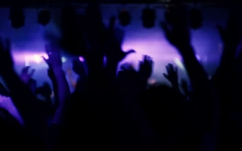 Stock Video People Waving Hands At The Concert
