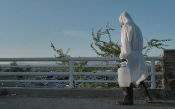 Stock Video Person Disinfecting A Bridge