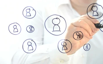 Stock Video Person Drawing A Social Business Scheme