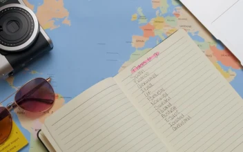 Stock Video Person Marking Places Visited During Their Trip