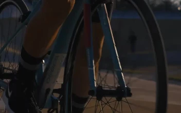Stock Video Person On A Bicycle Starts To Ride On A Cycling