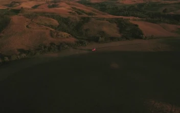 Video Stock Red Tractor Working A Field Free