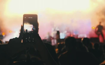 Video Stock Person Recording A Concert With His Cell Phone Free