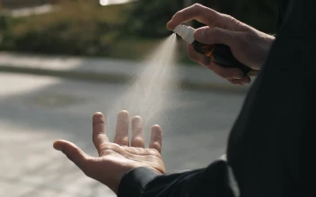 Video Stock Person Sanitizes His Hand With Spray Free