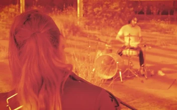 Video Stock Person Singing Into A Microphone In Front Of A Drummer Free