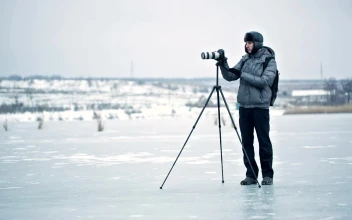 Video Stock Photographer Working In A Winter Forest Free