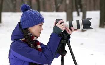 Video Stock Photographer Working In Nature In Winter Free