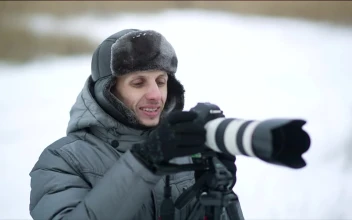 Video Stock Photographer Working On An Outdoor Winter Spot Free