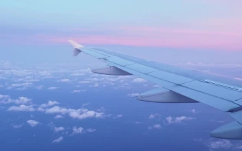 Video Stock Pink Sunset Seen From A Plane Window Free