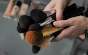 Video Stock Placing Many Makeup Brushes On A Table Free