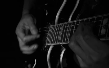 Video Stock Playing Chords On The Electric Guitar In The Dark Free
