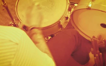 Video Stock Playing The Drums On A Sepia Filter Free
