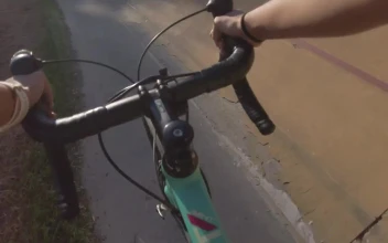 Video Stock Point Of View Of A Cyclist Speeding Down A Track Free