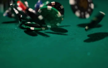 Video Stock Poker Chips Falling On A Gaming Table Free