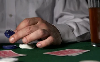 Video Stock Poker Player Holding Chips Free