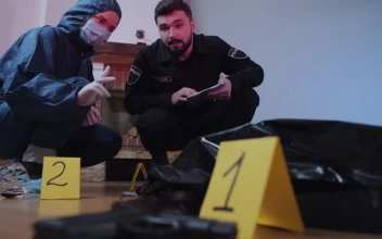 Video Stock Police And Medical Examiner Analyzing A Crime Scene Free