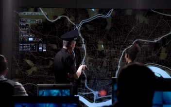 Video Stock Policemen In Front Of An Interactive Map Free