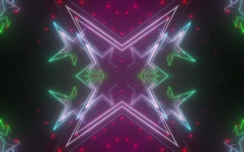 Video Stock Polygons With Neon Colored Lights Peaks Free