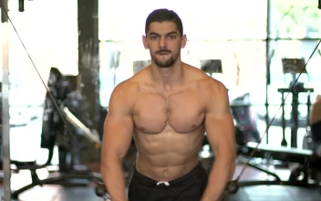 Video Stock Portrait Of A Man Exercising Hard Free