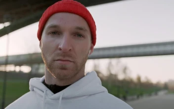 Video Stock Portrait Of A Sport Man Using Earphones Before Training Free