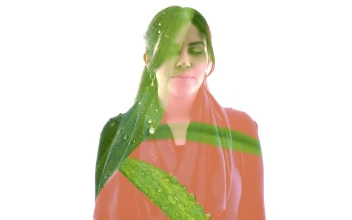 Video Stock Portrait Of A Woman And Leaves With Water Drops Free