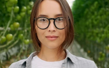 Video Stock Portrait Of An Agricultural Woman With Glasses In A Greenhouse Free