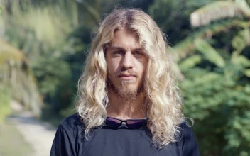 Video Stock Portrait Of Blond Surfer With Long Hair Free