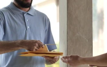 Video Stock Postman Delivering Envelopes To A Person At Home Free