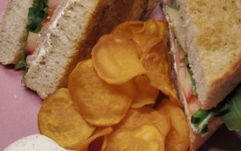 Video Stock Potato Chips Arrangement And A Sandwich Split In Two Free