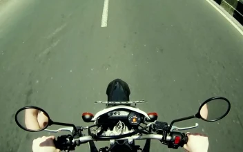 Video Stock Pov Of Motorcycle Chopper Driving On Road Free