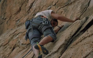 Video Stock Practicing Mountaineering On A Mountain Free