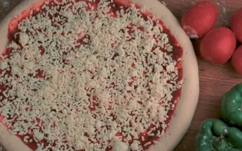 Video Stock Preparing A Pepperoni Pizza Top View Free