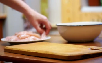 Video Stock Preparing Raw Chicken Meat With A Hammer Free