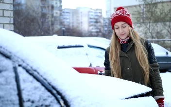 Video Stock Preparing To Clear Snow From A Car Free